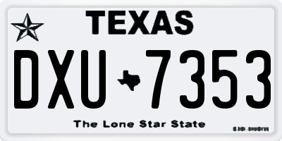 TX license plate DXU7353