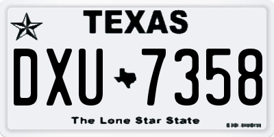 TX license plate DXU7358