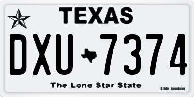 TX license plate DXU7374