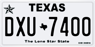 TX license plate DXU7400