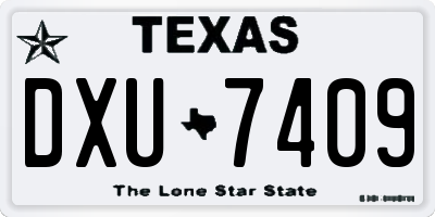 TX license plate DXU7409