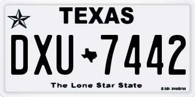 TX license plate DXU7442