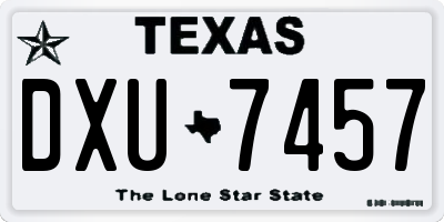TX license plate DXU7457