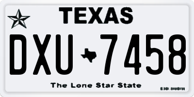 TX license plate DXU7458