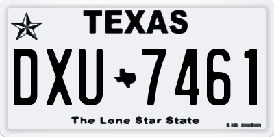 TX license plate DXU7461