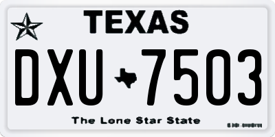 TX license plate DXU7503