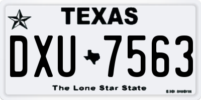 TX license plate DXU7563