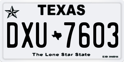 TX license plate DXU7603