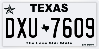 TX license plate DXU7609