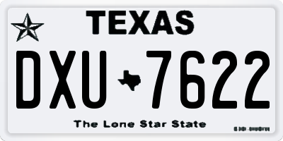 TX license plate DXU7622