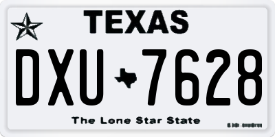 TX license plate DXU7628