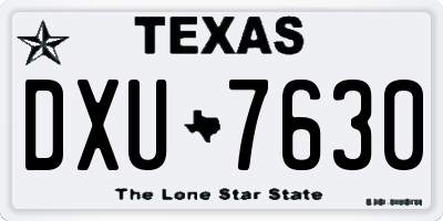 TX license plate DXU7630