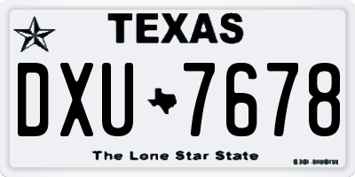TX license plate DXU7678