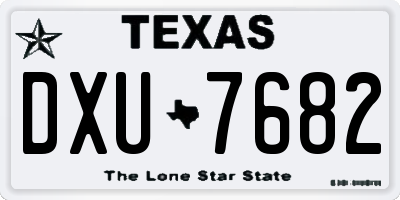 TX license plate DXU7682