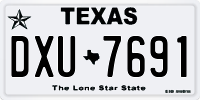 TX license plate DXU7691
