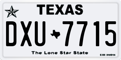 TX license plate DXU7715