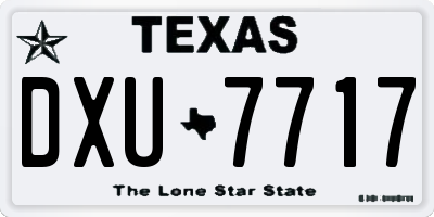 TX license plate DXU7717