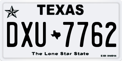 TX license plate DXU7762