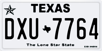TX license plate DXU7764
