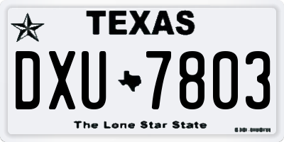 TX license plate DXU7803