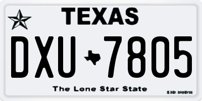 TX license plate DXU7805
