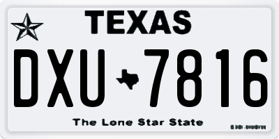 TX license plate DXU7816