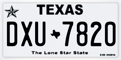 TX license plate DXU7820
