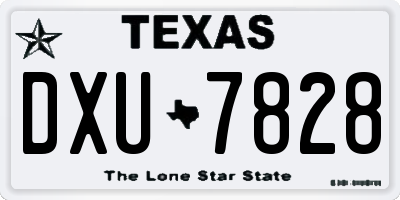 TX license plate DXU7828