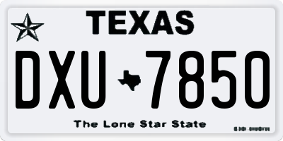 TX license plate DXU7850