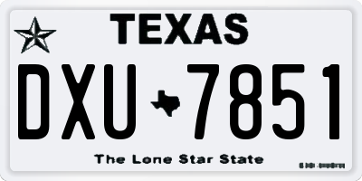 TX license plate DXU7851