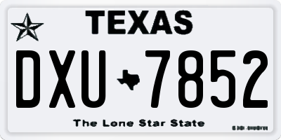 TX license plate DXU7852