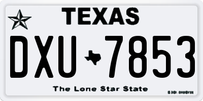 TX license plate DXU7853