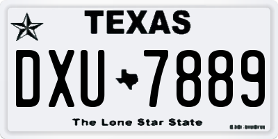TX license plate DXU7889