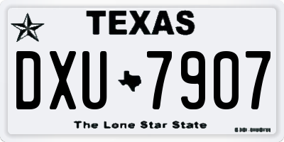 TX license plate DXU7907