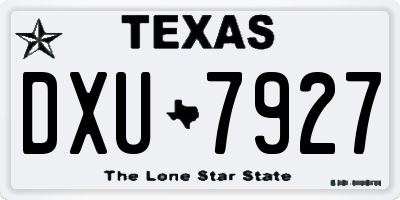 TX license plate DXU7927