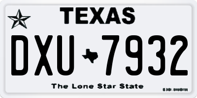 TX license plate DXU7932