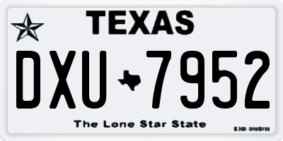 TX license plate DXU7952