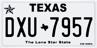TX license plate DXU7957