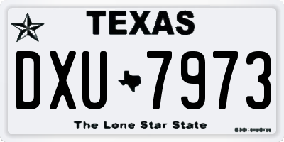 TX license plate DXU7973
