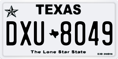 TX license plate DXU8049