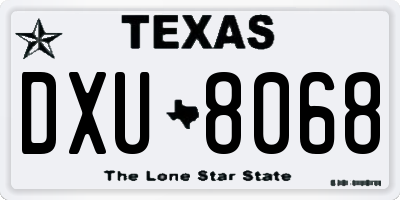 TX license plate DXU8068