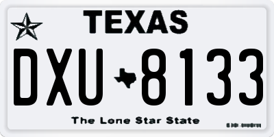 TX license plate DXU8133