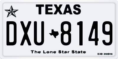TX license plate DXU8149