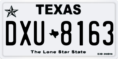 TX license plate DXU8163