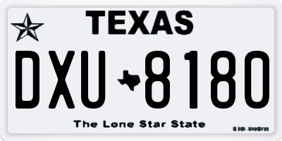 TX license plate DXU8180
