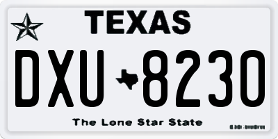 TX license plate DXU8230