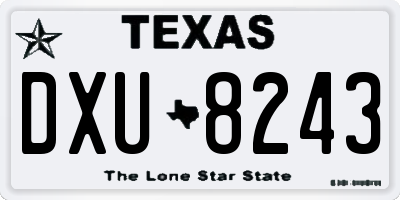 TX license plate DXU8243