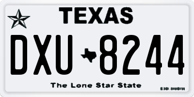 TX license plate DXU8244