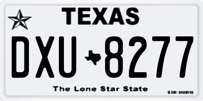 TX license plate DXU8277