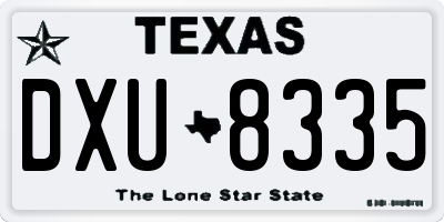 TX license plate DXU8335